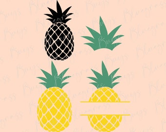 Pineapple Clipart Commercial Use Pineapple Vector Graphics - Etsy