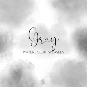 Graue AquarellSpritzer - Aquarell Clipart - Aquarell Farbstrich Elemente