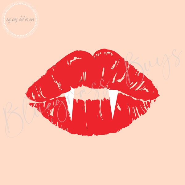 Halloween Fangs SVG - Vampire Lips SVG - Halloween Clipart - Digital Download - Cricut - Silhouette Cut File