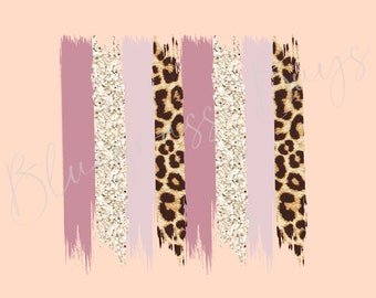 Brush Stroke PNG, Leopard Brush Stroke PNG, Mauve Leopard Background, Cheetah Sublimation Design