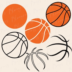 Basketball SVG, Basketball Silhouette, Sports Clipart, Basketball Cut File