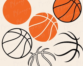 Basketball SVG, Basketball Silhouette, Sports Clipart, Basketball Cut File