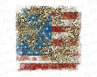 Fondo de leopardo patriótico PNG, protector contra salpicaduras de guepardo grunge, estampado de leopardo angustiado rojo, blanco y azul
