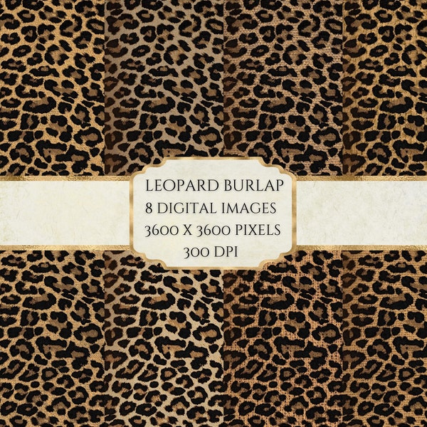 Leopard Jute Hintergrund, Animal Print Papier, Jute Gepard Print, druckbares Scrapbook Papier