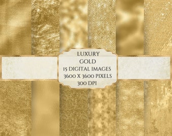 Luxury Gold Digital Paper, Metallic Texture, Foil Texture Paper, Printable Scrapbook Paper