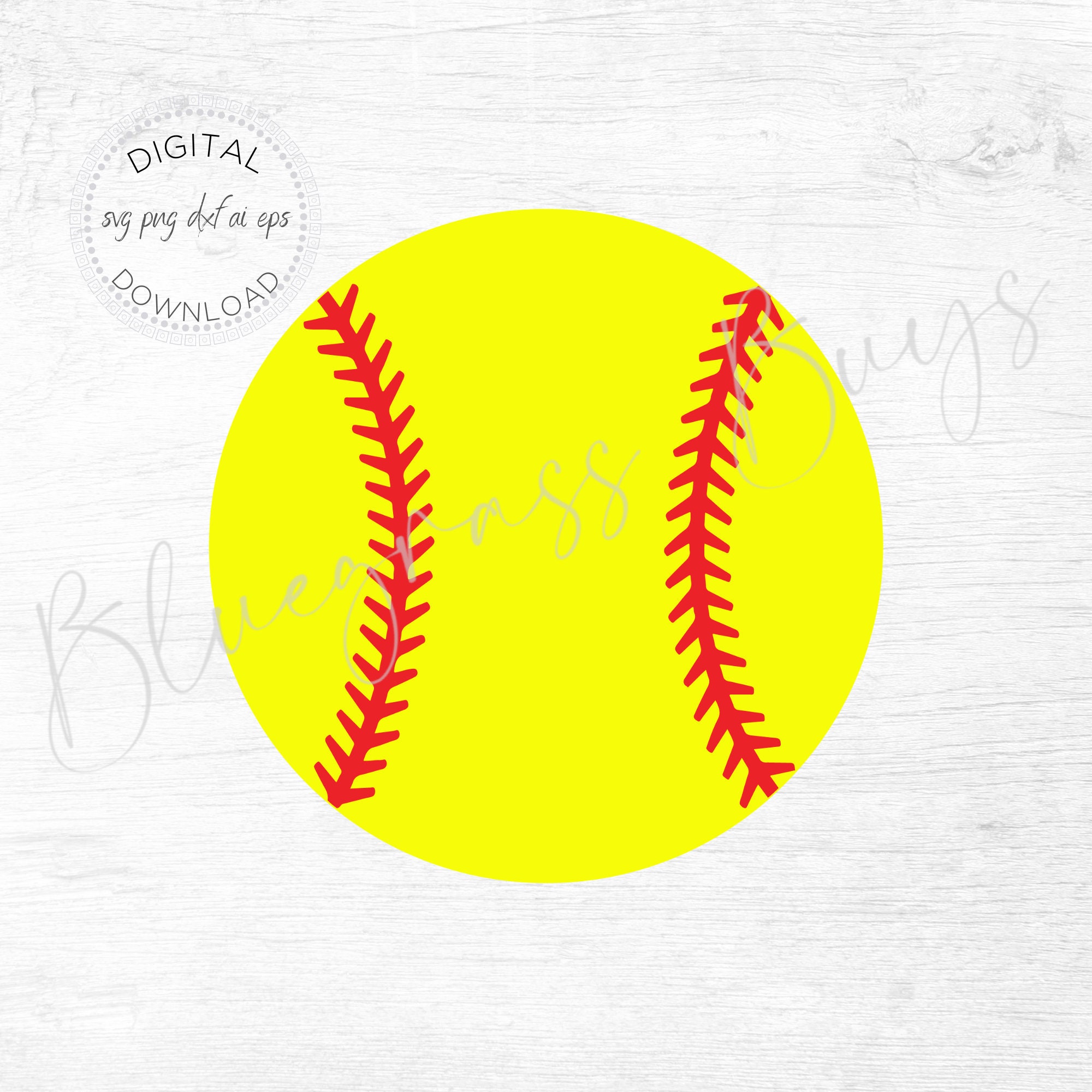 Softball SVG Softball Cut File Sports Clipart Etsy