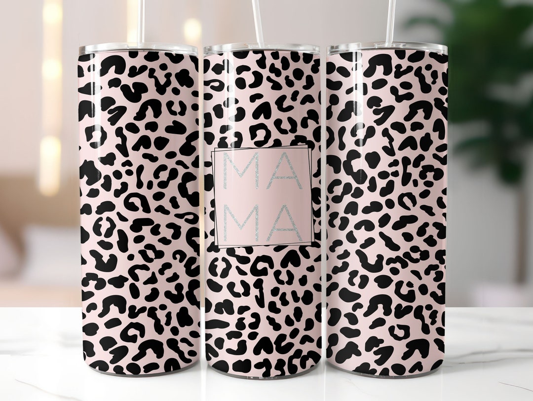 Pink Mama Leopard Skinny Tumbler Wrap - 20oz Straight & Tapered Wrap ...