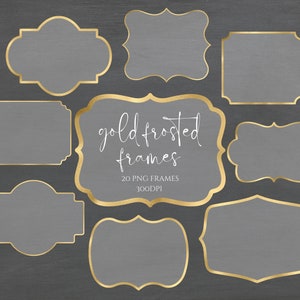 Gold Frosted Rahmen, Rahmen Clipart, Vintage Border Rahmen PNG