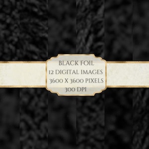 Black Foil Digital Paper, Metallic Texture, Foil Texture Paper, Printable Scrapbook Paper