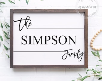 Family Last Name SVG - Family Name Sign - Farmhouse Style Sign SVG - Cut File