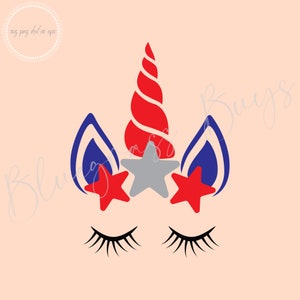 Patriotic Unicorn Svg, 4th of July Unicorn Png, USA Clipart, Digital Download, Cricut, Silhouette Cut File