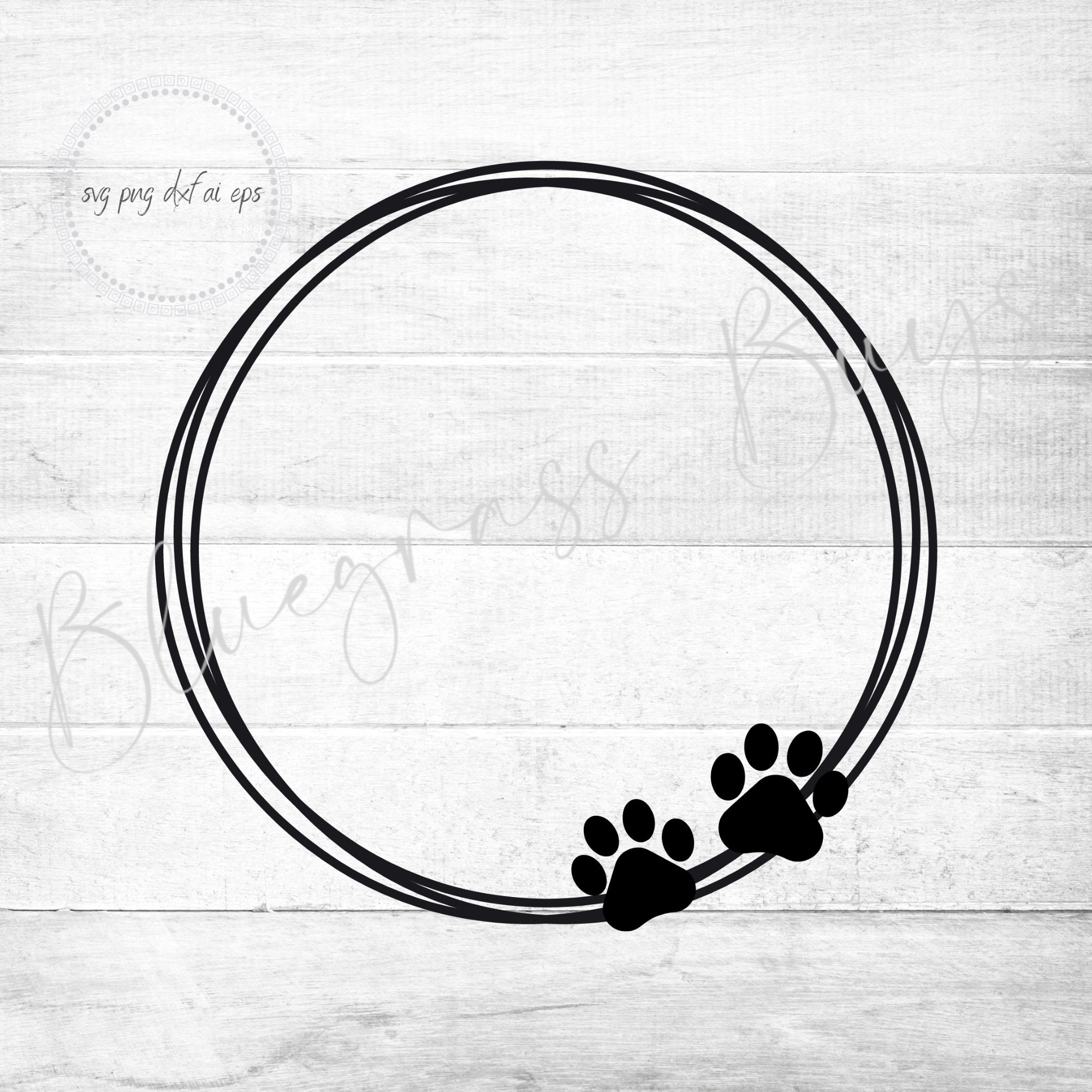 Dog Frame SVG Paw Print SVG Paw Print Circle Frame Etsy Canada