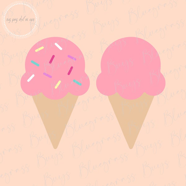 Ice cream Cone SVG, Name Frame Png, Dessert SVG, Ice cream Clipart, Digital Download, Cricut, Silhouette Cut File