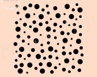 1/2 POLKA DOTS STENCIL, Polka Dots Template, Painting Stencil