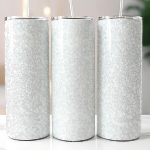 Weiß Bokeh Glitter Skinny Tumbler Wrap - 20 Unzen Straight & Tapered Wrap Design - Tumble PNG Sublimation
