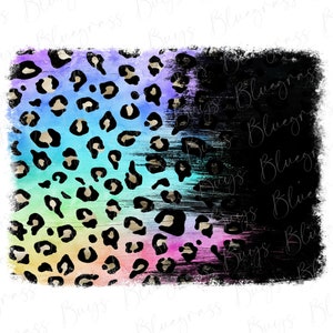Pastel Rainbow Leopard Background PNG, Cheetah Background Sublimation, Grunge Backsplash