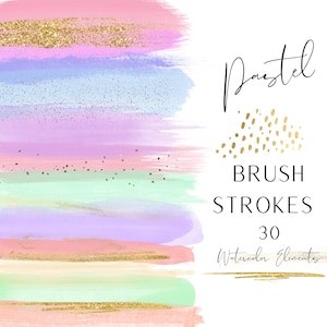 Pastell Aquarell Pinselstriche - Aquarell Clipart - Paint Stroke Elements
