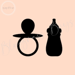 Babyflasche SVG, Baby Schnuller SVG, Neugeborenen Clipart, digitaler Download, Cricut, Silhouette geschnitten Datei