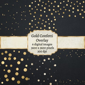 Gold Konfetti Overlay, Goldfolie Clipart, Gold Konfetti PNG
