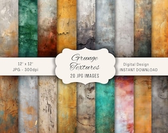 Grunge Texture Digital Paper, Distressed Pages, Grunge Backgrounds, Vintage Digital Backgrounds