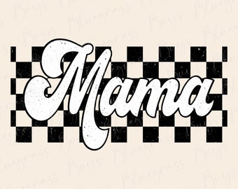 Retro Checkered Mama PNG, Mama Checkered, Mama Shirt Design, Retro Mama Png