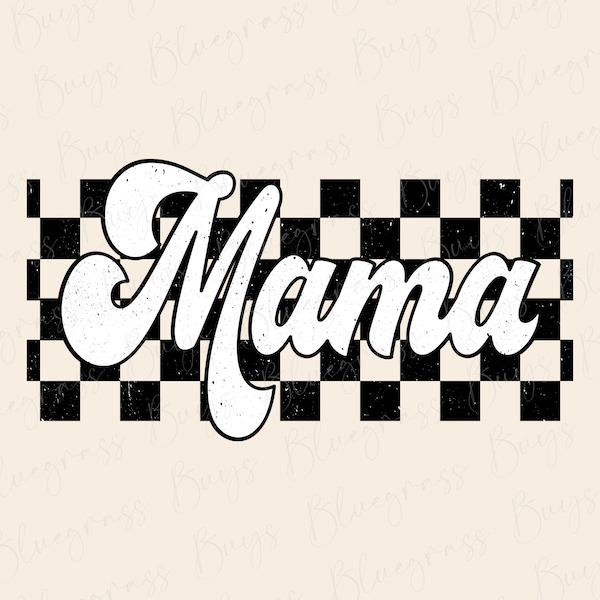 Retro Checkered Mama PNG, Mama Checkered, Mama Shirt Design, Retro Mama Png