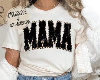 Diseño PNG con estampado de leopardo para mamá, Mamá universitaria moderna PNG, Mamá retro PNG, Mamá PNG, Diseños de sublimación para mamá, Descarga digital