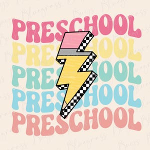 Preescolar (Png), Lápiz con rayo (Png), Diseño de camiseta retro, Regreso a clases (Png)