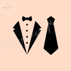 Tuxedo SVG, Necktie SVG, Tuxedo Bow Tie Clipart, Digital Download, Cricut, Silhouette Cut File