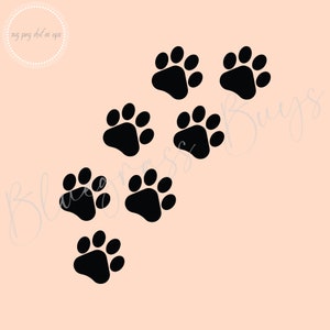 Dog Paw Print Track SVG - Dog Paw Print Trail SVG - Téléchargement numérique - Cricut - Silhouette Cut File