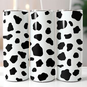 Cow Print Skinny Tumbler Wrap - 20oz Straight & Tapered Wrap Design - Tumbler PNG Sublimation