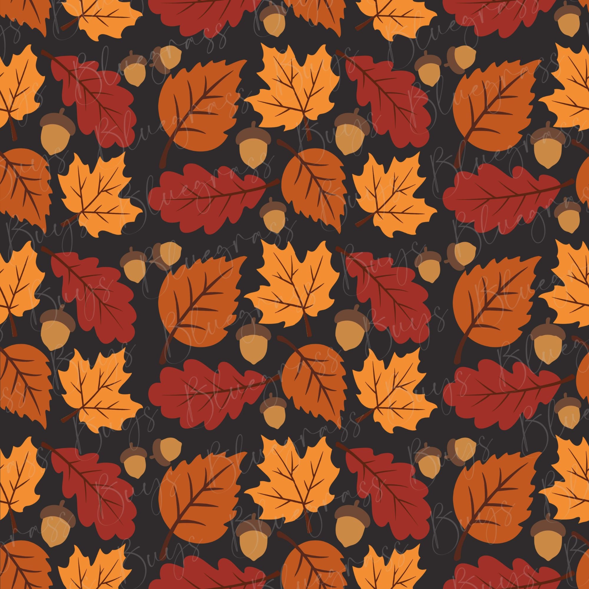 Autumn Leaves Seamless Pattern - Fall Background - Autumn Digital Paper