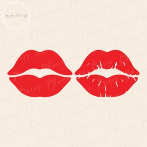 Lippen SVG, rode lippen Png, Kiss SVG, digitale download, Cricut, silhouet snijden bestand