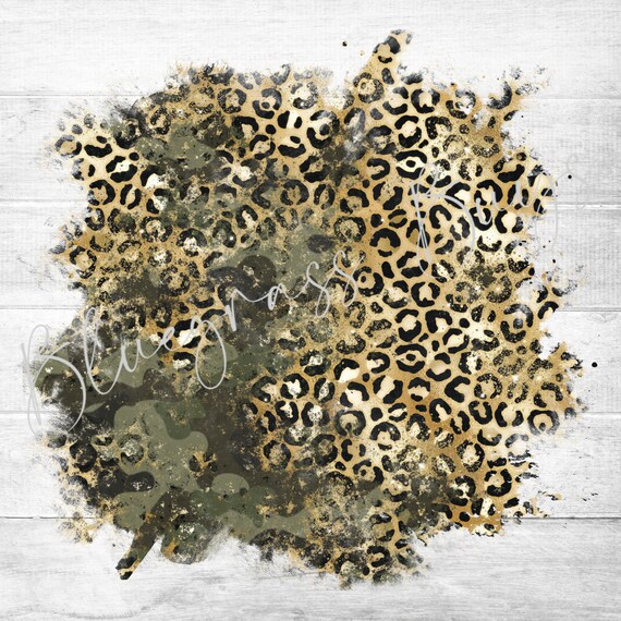 Leopard Camouflage Background PNG Distressed Camo Grunge | Etsy