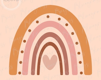 Arco iris SVG, Boho Rainbow SVG, Rainbow Clipart, Descarga digital, Cricut, Archivo de corte de silueta