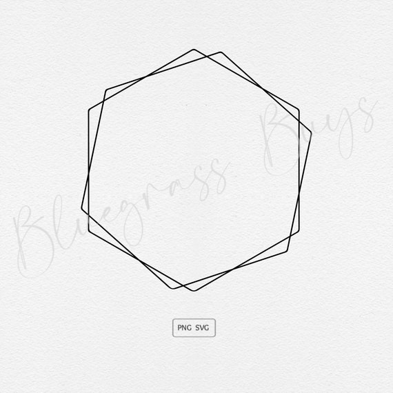 Download Hexagon Frame Svg Geometric Double Hexagon Frame Svg Etsy