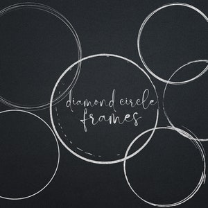 Diamond Circle Frames, Frame Clipart, Round Glitter Circle Elements