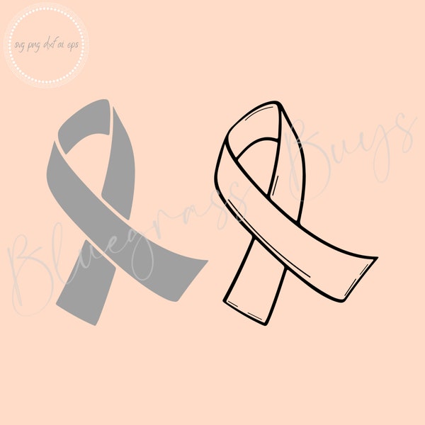 Cancer Ribbon SVG, Ribbon Outline SVG, Awareness Ribbon SVG, Digital Download, Cricut, Silhouette Cut File