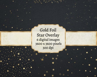 Gold Star Overlay, Stardust Overlay PNG, Star Glitter Clipart Overlay