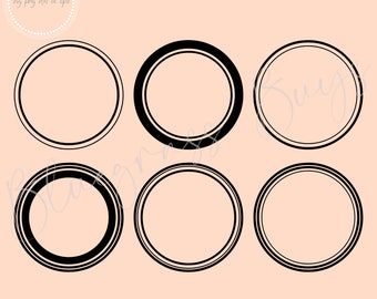 Circle Frame SVG, Basic Shape Frame Png, Circle Monogram SVG, Digital Download, Cricut, Silhouette Cut File