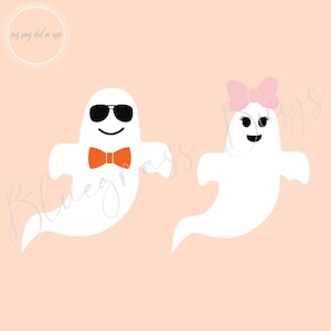 Girl & Boy Ghost SVG - Cute Halloween Ghost SVG - Halloween Clipart - Digital Download - Cricut - Silhouette Cut File