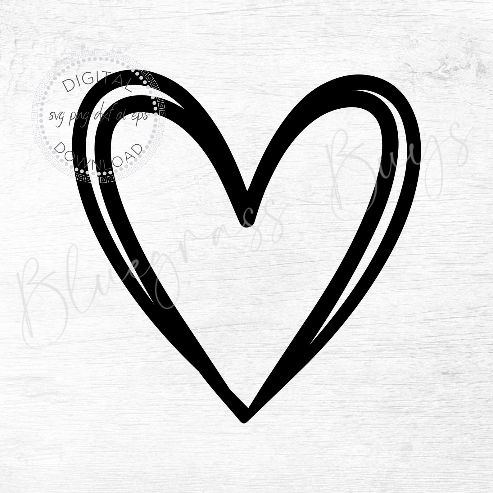 Double Heart SVG Heart Outline Cut File Heart Clipart - Etsy