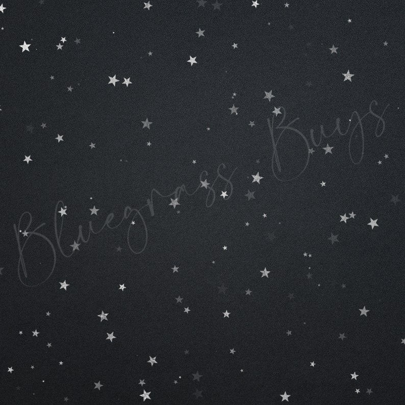 May include: A dark blue background with white stars scattered across the surface. The text "Bluegrass Bugs" is written in white cursive across the image.