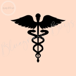 Medical Caduceus SVG - Nurse SVG - Medical Cut File - Digital Download - Cricut - Silhouette Cut File