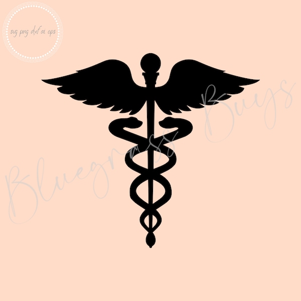 Medical Caduceus SVG - Nurse SVG - Medical Cut File - Digital Download - Cricut - Silhouette Cut File