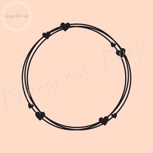 Herz Rahmen SVG, Kreis Herz Rahmen Png, Geometrischer Rahmen SVG, Rahmen Clipart, digitaler Download, Cricut, Silhouette Schnittdatei