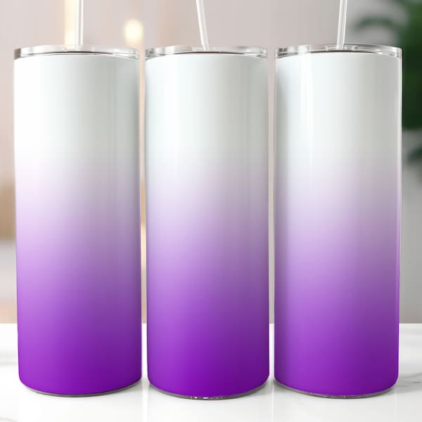 Purple Ombre Skinny Tumbler Wrap - 20oz Straight & Tapered Wrap Design - Tumbler PNG Sublimation