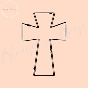 Doodle Cross SVG, Hand drawn Cross, Digital Download, Cricut, Silhouette Cut File