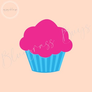 Cupcake SVG, Archivo de corte de cumpleaños, Cupcake Clipart, Descarga digital, Cricut, Archivo de corte de silueta