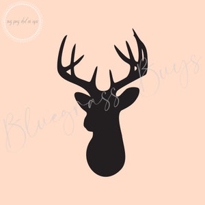 Deer Head SVG, Deer Head Silhouette, Hunting Png, Digital Download, Cricut, Silhouette Cut File